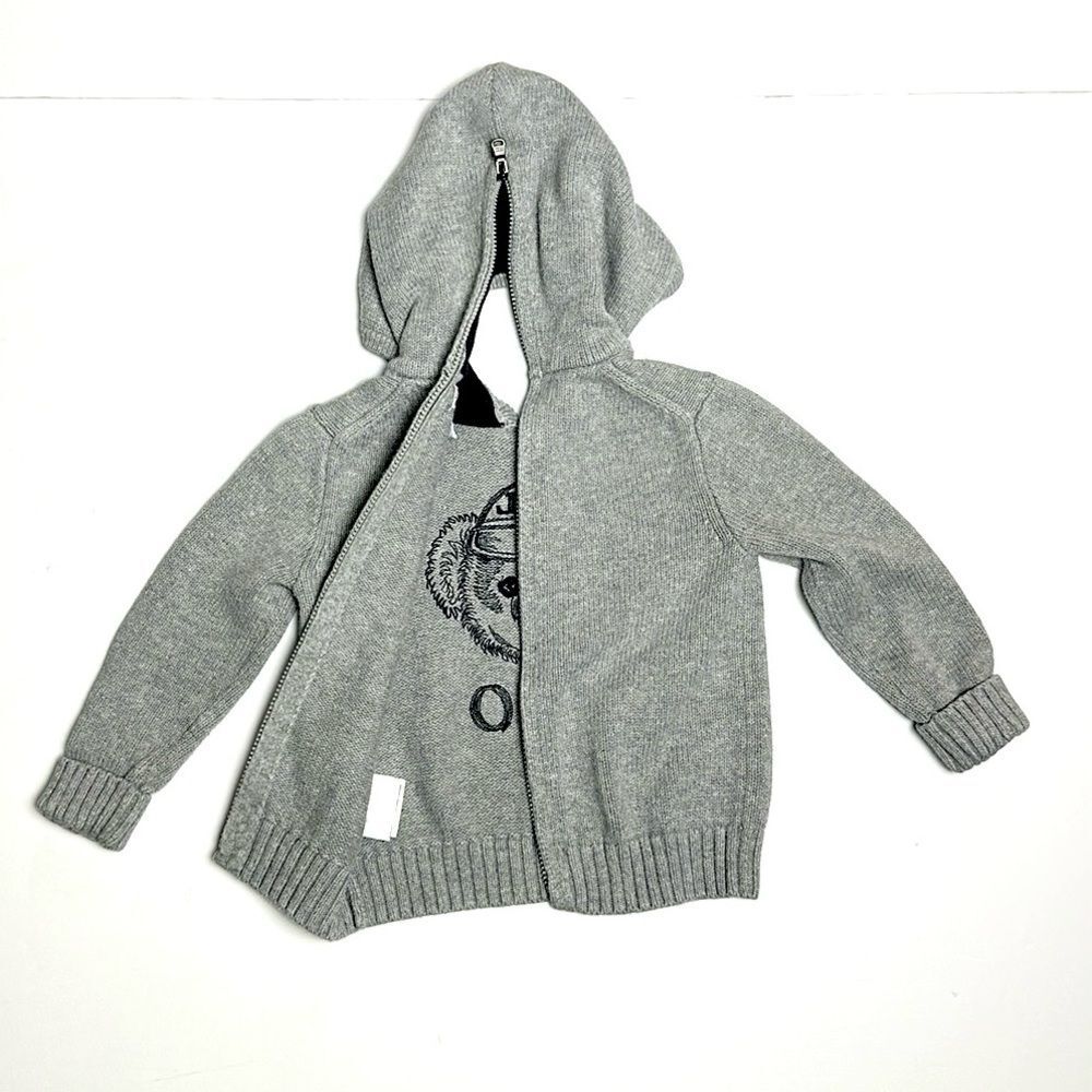 Ralph Lauren Polo Bear Baby Sweater
With Hood Gray Cotton Back Zipper 18 month - Picture 6 of 9